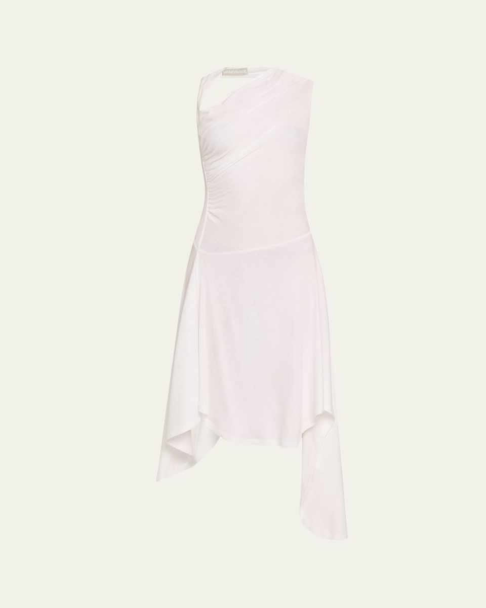 Draped Sleeveless Midi Dress
